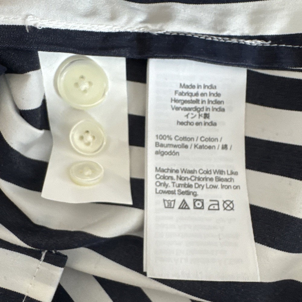 Madewell Women's Button Up Straight Hem Poplin Shirt Navy Striped NEW - Picture 10 of 13